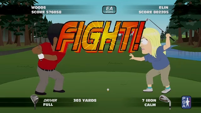 Fake Golf/Fighting Game UI – South Park S14E01